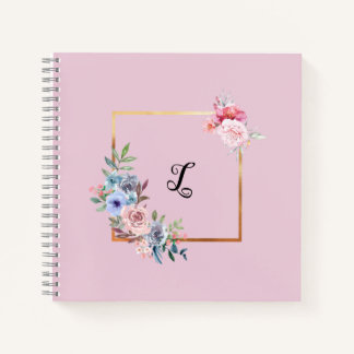 Carnet Fleurs multicolores vintages avec personnalisation