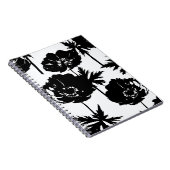 Carnet Fleurs noires, blanc, Monochrome (Côté Droit)