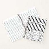 Carnet Fleurs noires et blanches avec des rayures (Intérieur)