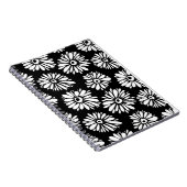 Carnet Fleurs noires et blanches funky (Côté Droit)
