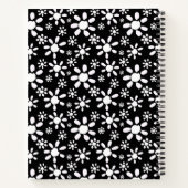 Carnet Fleurs noires et blanches simples motif floral (Dos)