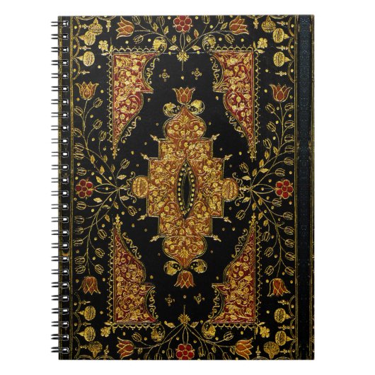 Carnet Fleurs noires et dorées tombées (Devant)