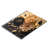 Carnet Fleurs noires et or 3D (Côté gauche)