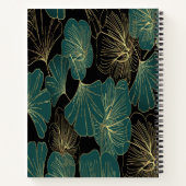 Carnet Fleurs noires sarcelle botanique accent or (Dos)