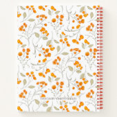 Carnet Fleurs orange et branches feuillues motif personne (Dos)