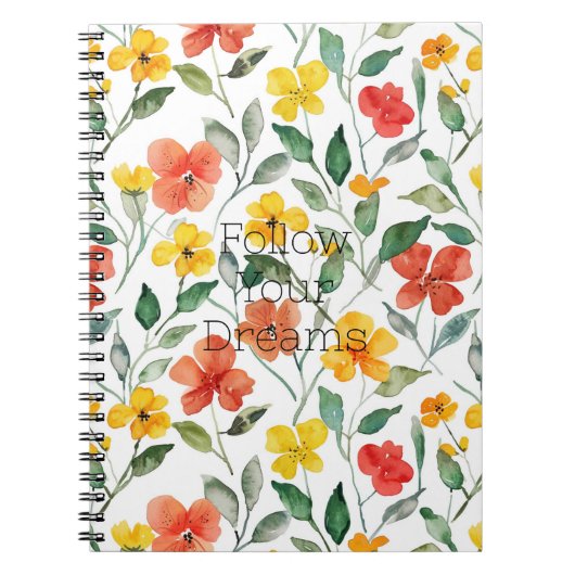 Carnet Fleurs orange jaune (Devant)