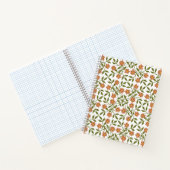 Carnet Fleurs orange, Motif Floral, Verdure, Boho (Intérieur)