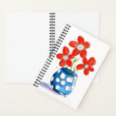 Carnet Fleurs orangées Whimsical dans Vase Bleu (À l'intérieur)