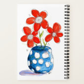 Carnet Fleurs orangées Whimsical dans Vase Bleu (Verso)