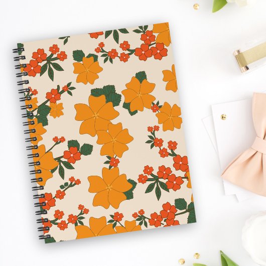 Carnet Fleurs Oranges, Motif Floral, Motif De Fleurs