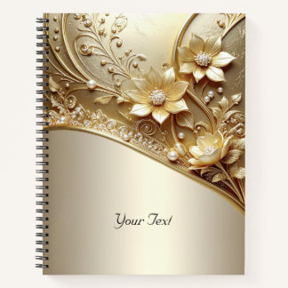 Carnet Fleurs Ornées Moderne avec Perles