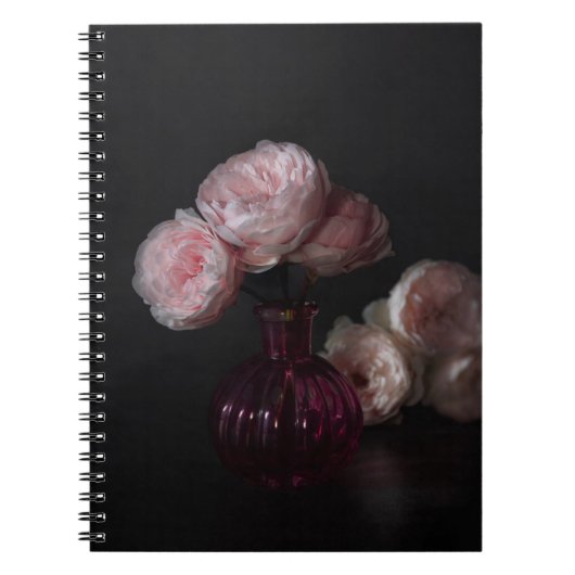 Carnet Fleurs | Pale Pink Peonies dans Vase (Devant)