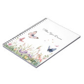 Carnet Fleurs Papillons Rouge Rose Violet   (Côté gauche)