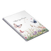 Carnet Fleurs Papillons Rouge Rose Violet   (Côté Droit)