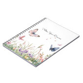 Carnet Fleurs Papillons Rouge Rose Violet   (Côté gauche)