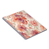 Carnet Fleurs pastel aquarelle orange clair (Côté Droit)