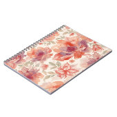 Carnet Fleurs pastel aquarelle orange clair (Côté gauche)