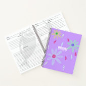 Carnet Fleurs Pastel | Nom Monogramme | Recette pourpre (Intérieur)