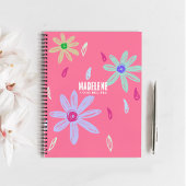 Carnet Fleurs Pastel | Nom Monogramme | Recette rose