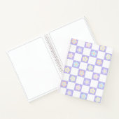 Carnet Fleurs pastel violettes mignonnes en damier (Intérieur)
