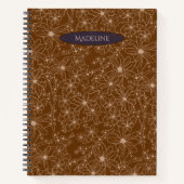 Carnet Fleurs Pays Main Tirée Motif Rustique Brown (Devant)