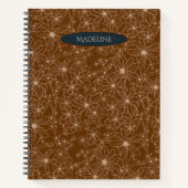 Carnet Fleurs Pays Main Tirée Motif Rustique Brown (Devant)