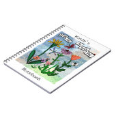 Carnet Fleurs personnalisées Notes musicales et joies (Côté gauche)