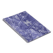 Carnet fleurs plumes cachemire violet volley (Côté Droit)