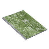 Carnet fleurs plumes paislies volleyball vert (Côté Droit)