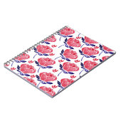 Carnet Fleurs printanières, aquarelle motif sans couture. (Côté gauche)