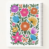 Carnet Fleurs printanières audacieuses de couleurs vives (Dos)