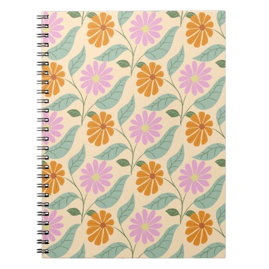 Carnet Fleurs printanières rétro (Devant)