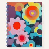 Carnet Fleurs rétro mod  (Devant)
