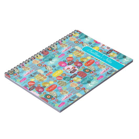 Carnet Fleurs Rétro-Monogrammes à main colorée (Côté gauche)