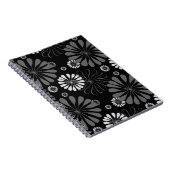 Carnet Fleurs Rétro Noir et Blanc (Côté Droit)
