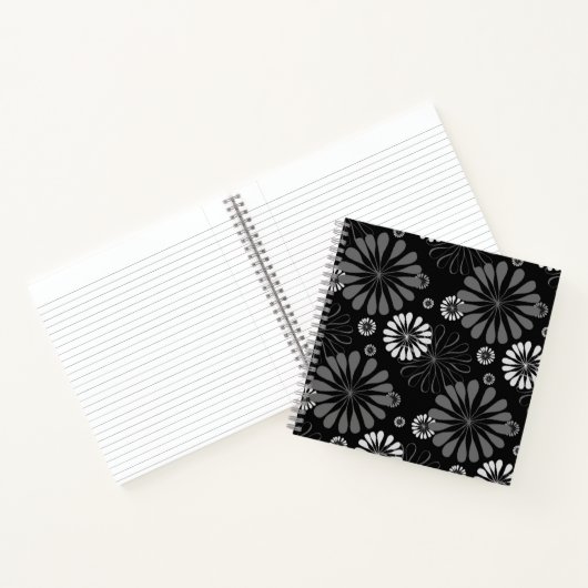 Carnet Fleurs Rétro Noir et Blanc (Intérieur)