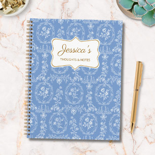Carnet Fleurs Rococo Vintage Nom Personnalisé Floral