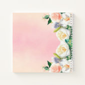 Carnet Fleurs rose blanc nom (Dos)