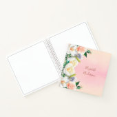 Carnet Fleurs rose blanc nom (Intérieur)