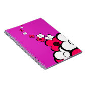 Carnet Fleurs rose chaud blanc (Côté Droit)