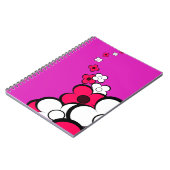 Carnet Fleurs rose chaud blanc (Côté gauche)