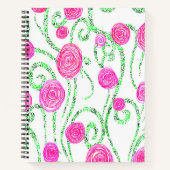 Carnet Fleurs rose et verte (Devant)