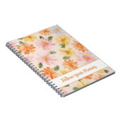 Carnet Fleurs Rose Jaune Bleu Pêche (Côté Droit)