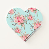 Carnet Fleurs rose pâle sur bleu clair (Dos)