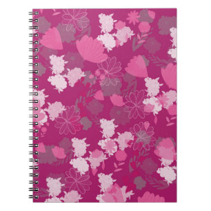Carnet fleurs roses