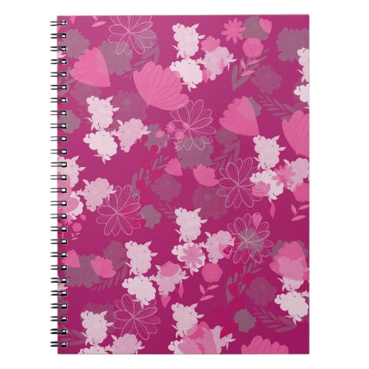 Carnet fleurs roses (Devant)