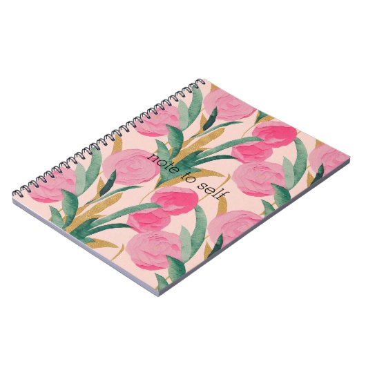 Carnet Fleurs roses (Côté gauche)