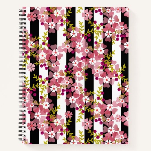 Carnet Fleurs roses (Devant)