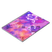 Carnet Fleurs roses Abstraites et art des oiseaux (Côté gauche)