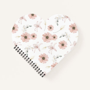 Carnet Fleurs roses aquarelle Art